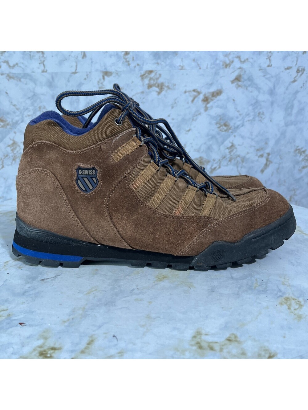 VTG K-Swiss Hiker Men's Size 10.5 Shoes Brown Blue Suede Comfort Outdoor Boots